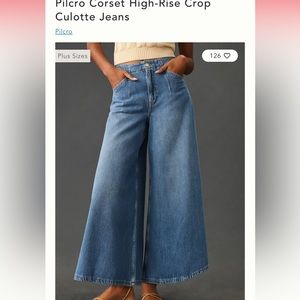 Pilcro Corset High-Rise Crop NWT
Culotte Jeans Anthropologie Pilcro Size 32